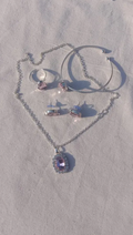 Elegant Silver Plated Crystal Jewellery Set for Women | Necklace, Earrings, Ring & Bracelet