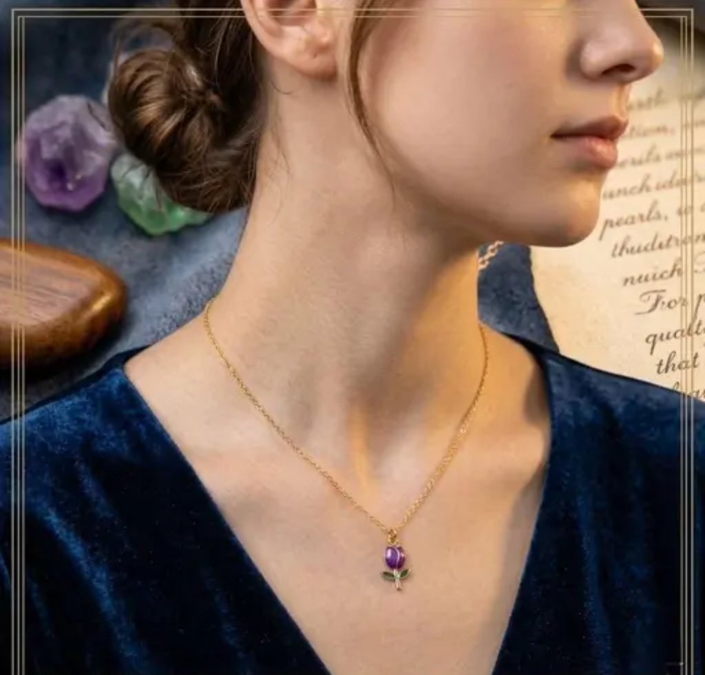 Gold-Tone Tulip Pendant Necklace