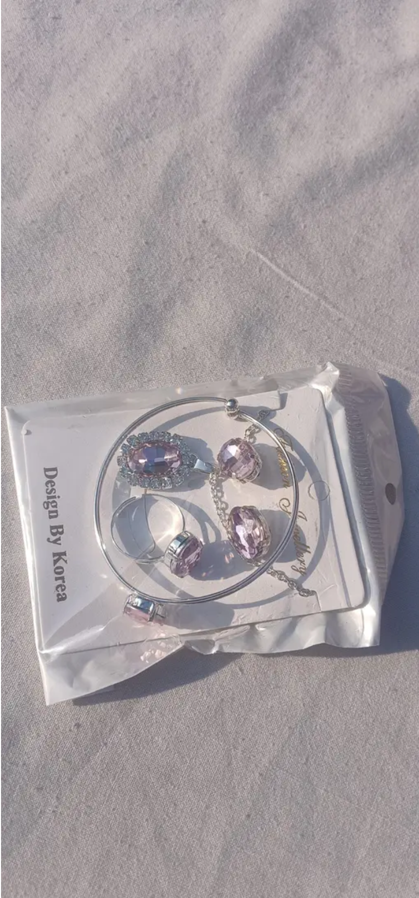 Elegant Silver Plated Crystal Jewellery Set for Women | Necklace, Earrings, Ring & Bracelet